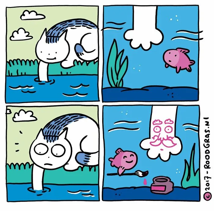 “I Think Everyone Loves Cats”: 26 Adorable Comics By Rob Van Barneveld (New Pics)