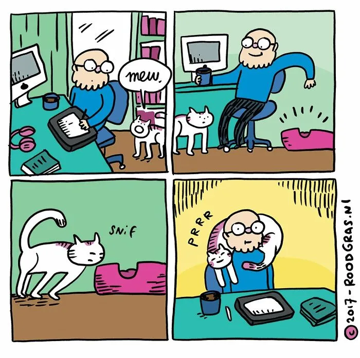 “I Think Everyone Loves Cats”: 26 Adorable Comics By Rob Van Barneveld (New Pics)
