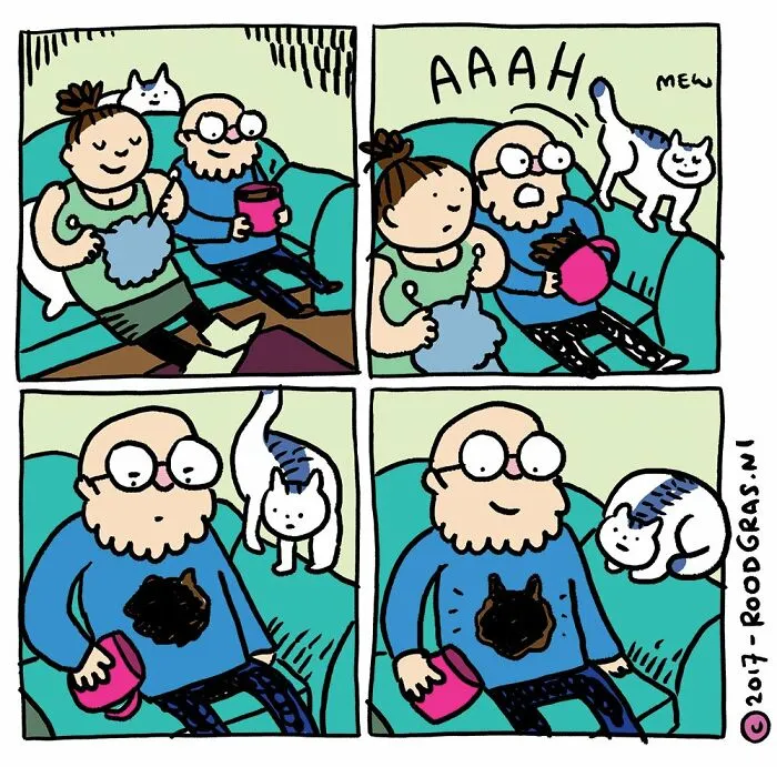 “I Think Everyone Loves Cats”: 26 Adorable Comics By Rob Van Barneveld (New Pics)