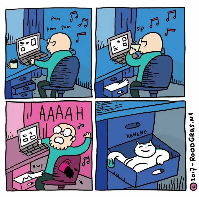 “I Think Everyone Loves Cats”: 26 Adorable Comics By Rob Van Barneveld (New Pics)
