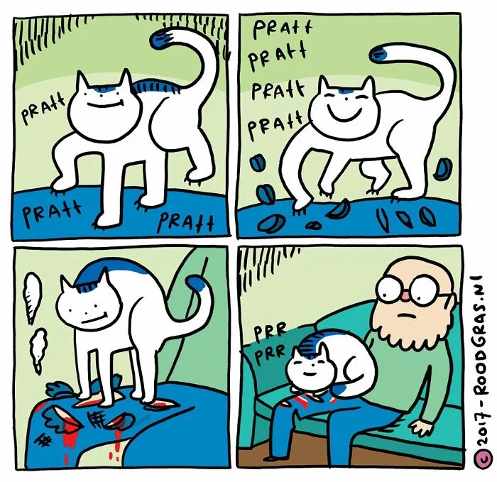 “I Think Everyone Loves Cats”: 26 Adorable Comics By Rob Van Barneveld (New Pics)