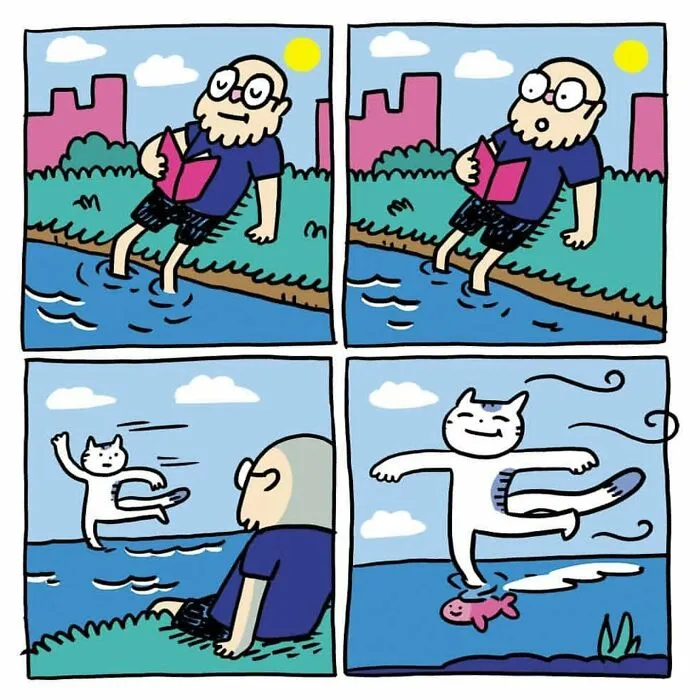 “I Think Everyone Loves Cats”: 26 Adorable Comics By Rob Van Barneveld (New Pics)