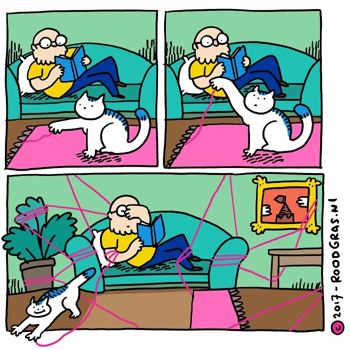 “I Think Everyone Loves Cats”: 26 Adorable Comics By Rob Van Barneveld (New Pics)