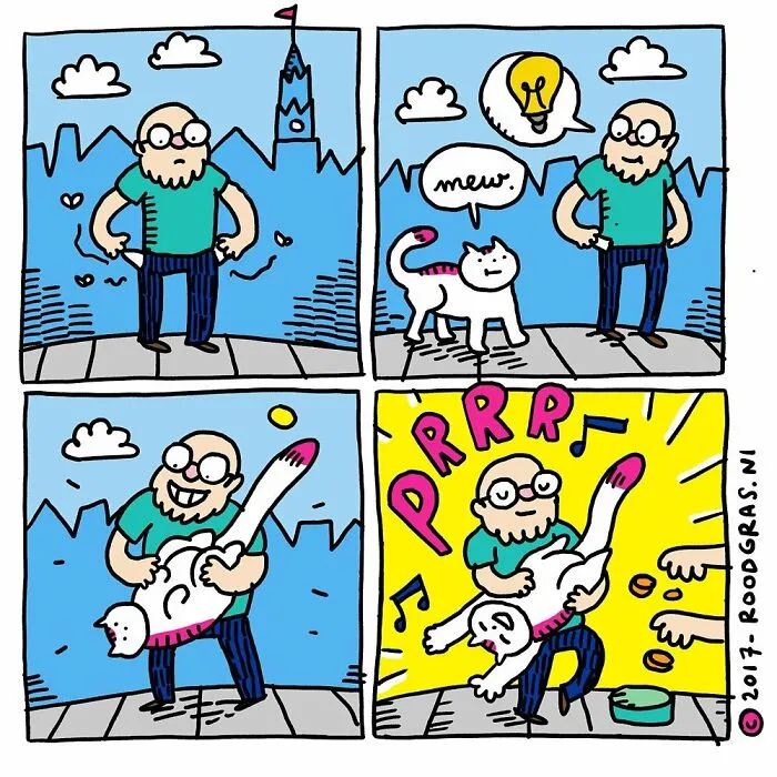 “I Think Everyone Loves Cats”: 26 Adorable Comics By Rob Van Barneveld (New Pics)