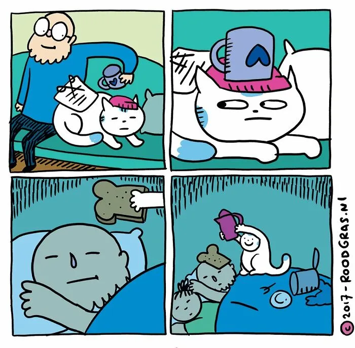 “I Think Everyone Loves Cats”: 26 Adorable Comics By Rob Van Barneveld (New Pics)