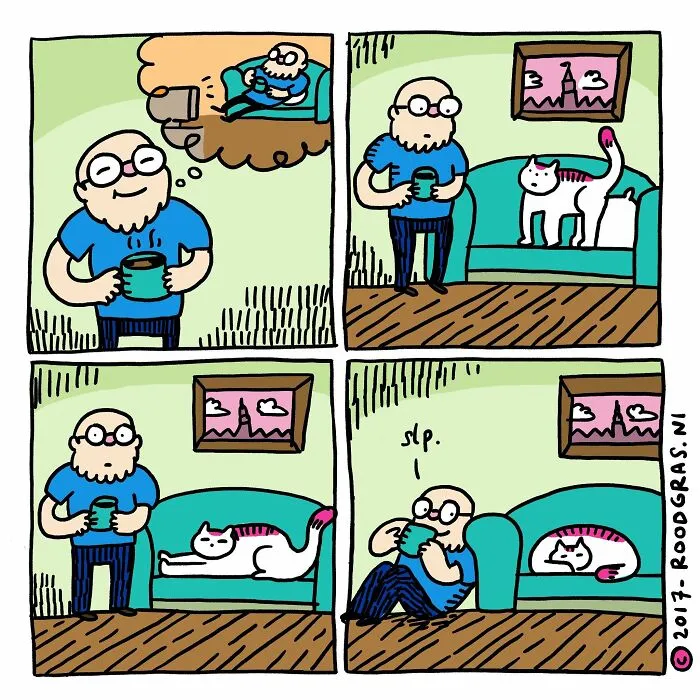 “I Think Everyone Loves Cats”: 26 Adorable Comics By Rob Van Barneveld (New Pics)