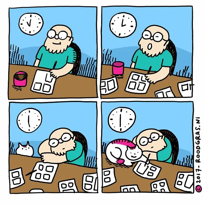 “I Think Everyone Loves Cats”: 26 Adorable Comics By Rob Van Barneveld (New Pics)