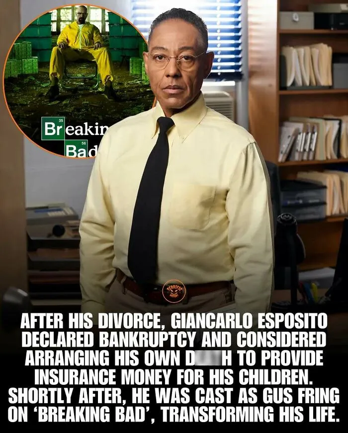 Portrait of actor Giancarlo Esposito with Breaking Bad background, historical fact about career turnaround