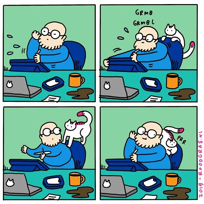“I Think Everyone Loves Cats”: 26 Adorable Comics By Rob Van Barneveld (New Pics)