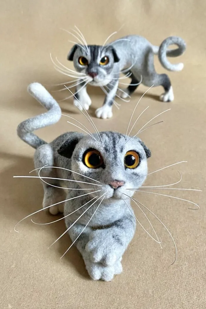 Artist Makes Felted Cats With Whiskers That Deserve Their Own Fan Club (43 Pics)