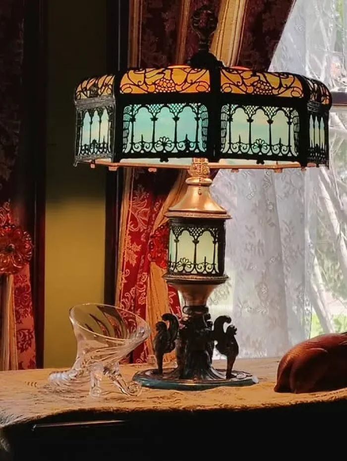 Does Anyone Know Anything About This Lamp? With All The Glass And Metal Work It Is Very Heavy. I See No Identifiable Marks On The Base