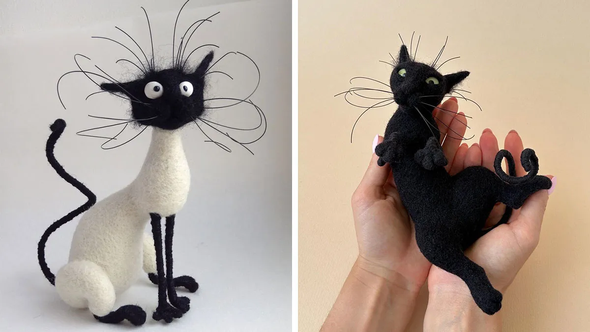 Artist Makes Felted Cats With Whiskers That Deserve Their Own Fan Club (43 Pics)