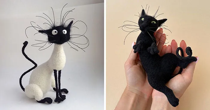 Artist Makes Felted Cats With Whiskers That Deserve Their Own Fan Club (43 Pics)
