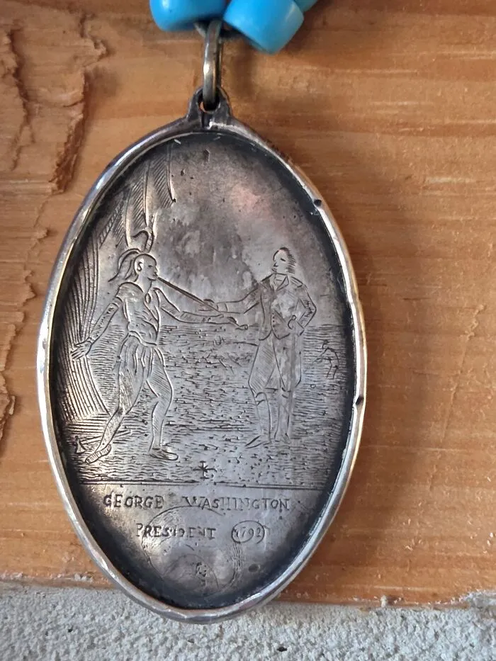 My Original George Washington Peace Medal Given To A Native Chief In 1792. Made From Coin Silver