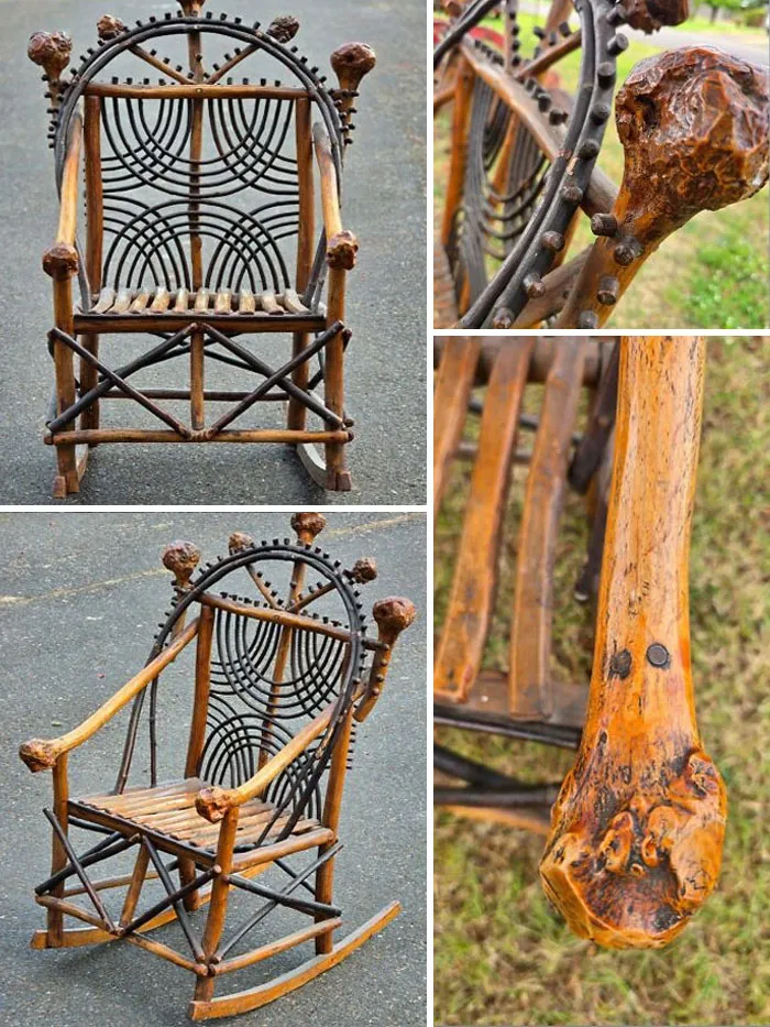 I Found A Pretty Fun Piece Recently. Late 19th Century Folk Art Bent Wood Adirondack Rocker