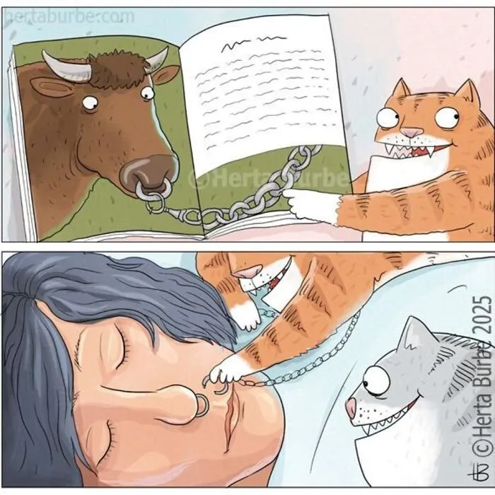 32 Hermosos cómics sobre gatos que muestran por qué los humanos se sienten tan conectados a ellos