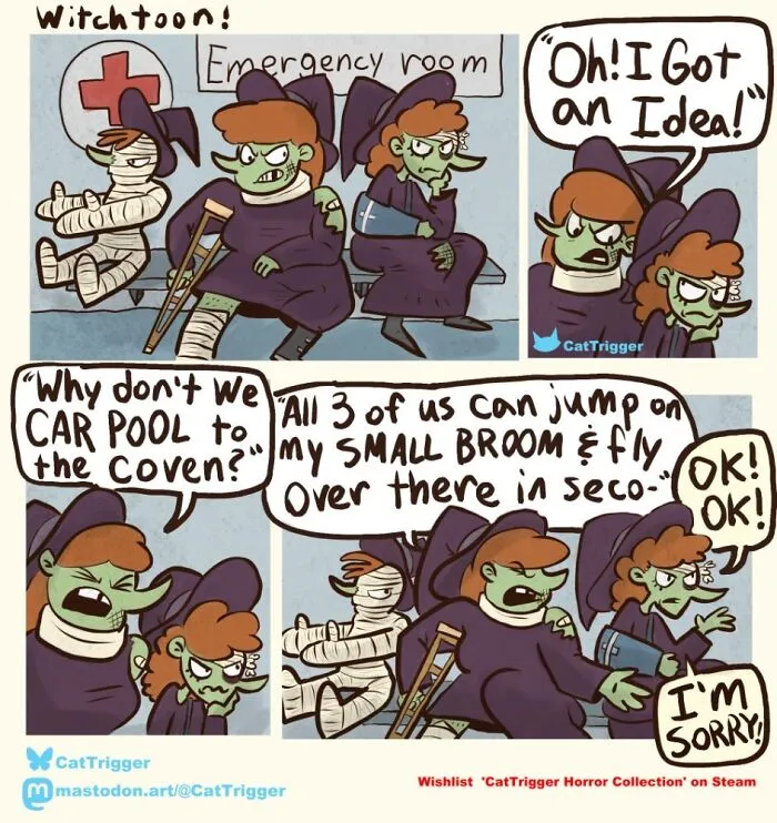 30 Hilariously Twisted Comics With Unexpected Endings By "Cat Trigger" (New Pics)