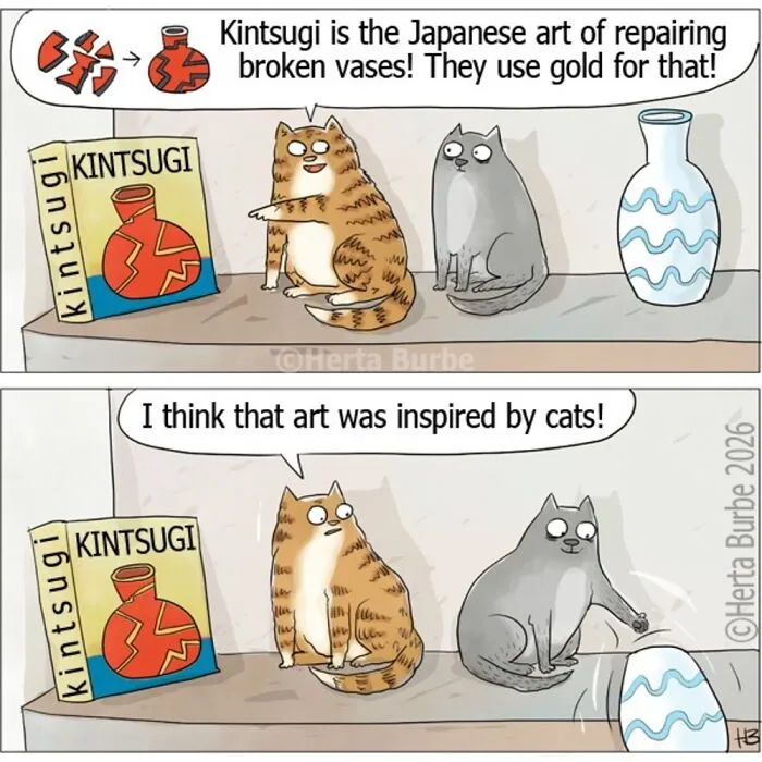 50 Beautiful Cat Comics By This Artist That Show Why Humans Feel So Deeply Connected To These Animals