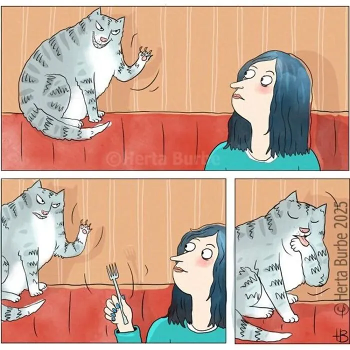 32 Hermosos cómics sobre gatos que muestran por qué los humanos se sienten tan conectados a ellos