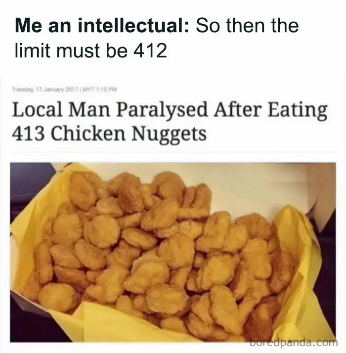 News headline about man paralyzed after eating 413 chicken nuggets with a box of nuggets
