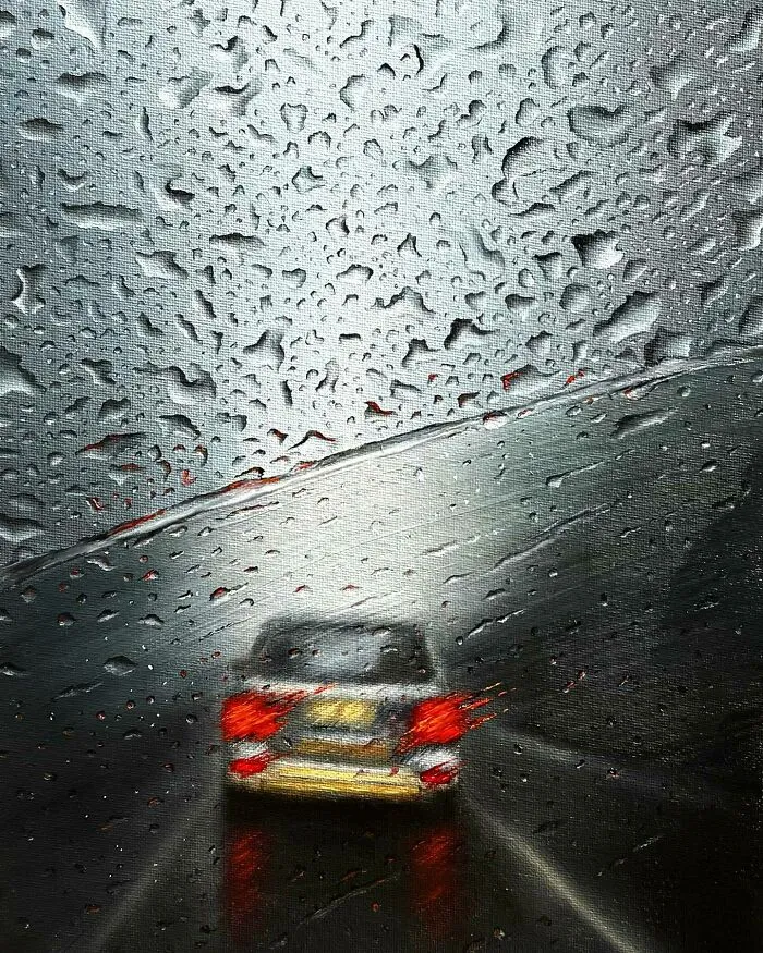 This Artist Paints Rainy Scenes So Realistic They Blur The Line Between Photography And Oil Painting (33 Pics)