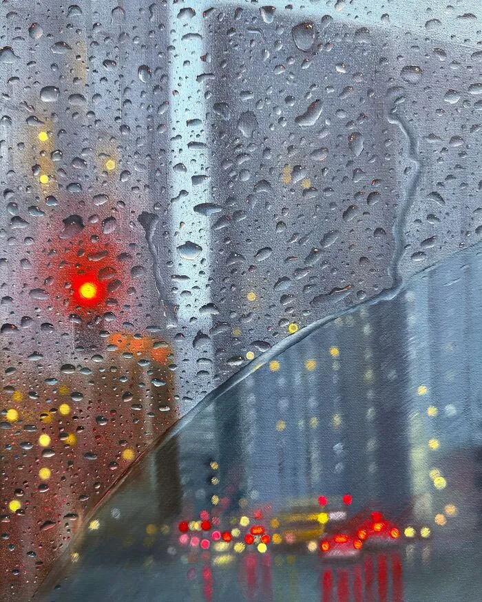 This Artist Paints Rainy Scenes So Realistic They Blur The Line Between Photography And Oil Painting (33 Pics)