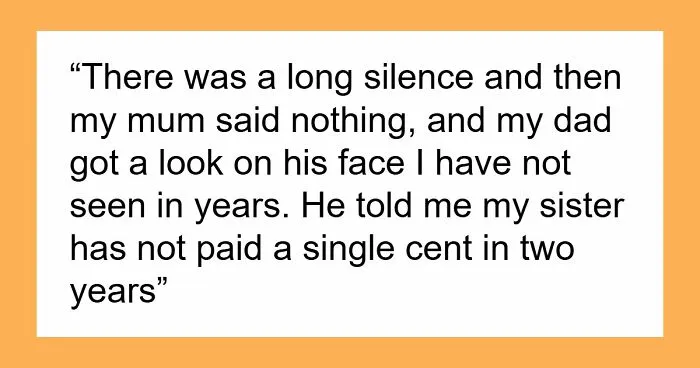 Person Refuses To Pay Parents Rent After They Find Out Sister's Special Treatment
