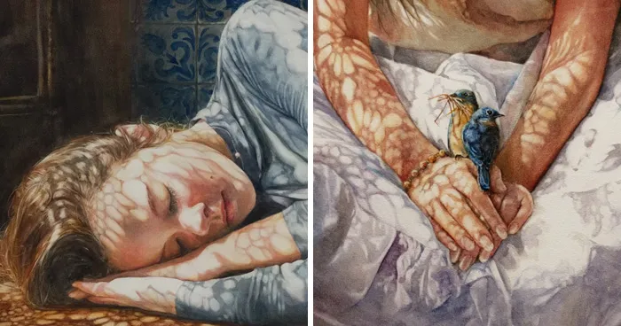 Self-Taught Watercolor Artist Transforms Light And Feminine Figures Into Visual Poetry (22 Pics)