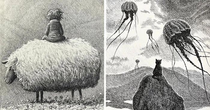 40 Ink Sketches By This Artist That Make A Simple Notebook Feel Like A Window Into Another World