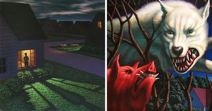 This Artist Paints Suburban Scenes That Feel Calm, Strange, And A Little Unsettling (28 Pics)