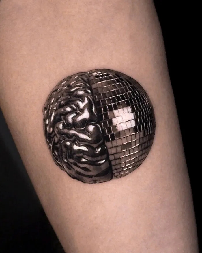 Chrome Brain And Disco Ball