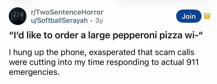 Short horror story about a frustrated call hang-up during 911 emergencies