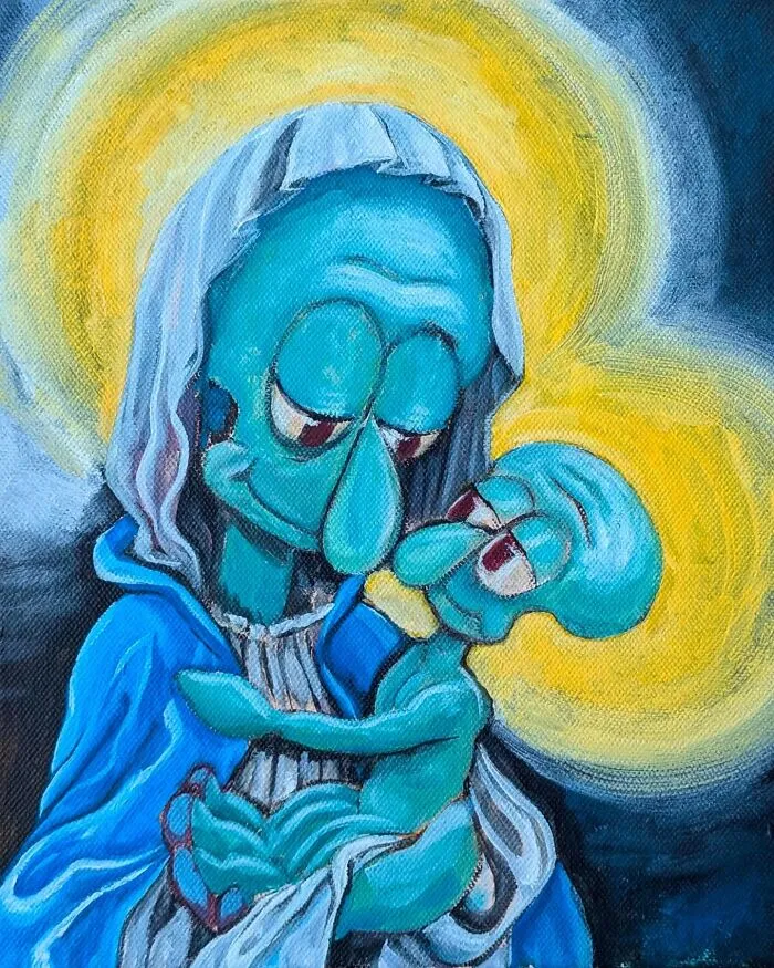 This Artist Reimagines Squidward As The Subject Of Famous Artworks (31 Pics)