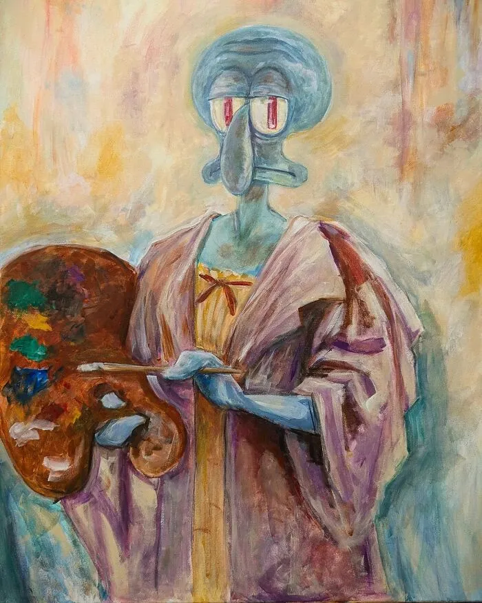 This Artist Reimagines Squidward As The Subject Of Famous Artworks (31 Pics)