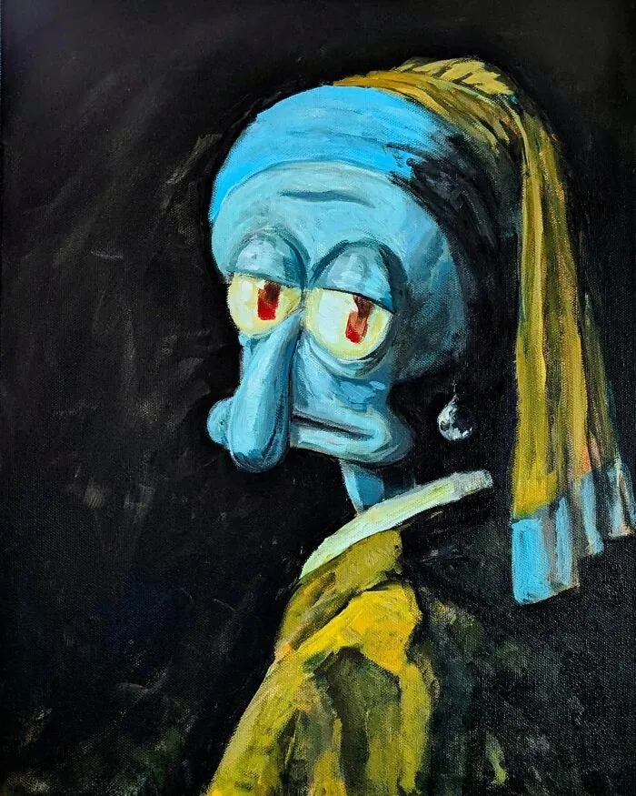 This Artist Reimagines Squidward As The Subject Of Famous Artworks (31 Pics)