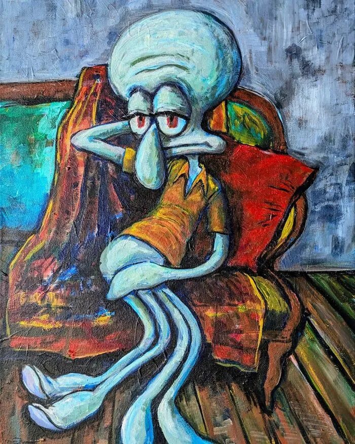 This Artist Reimagines Squidward As The Subject Of Famous Artworks (31 Pics)