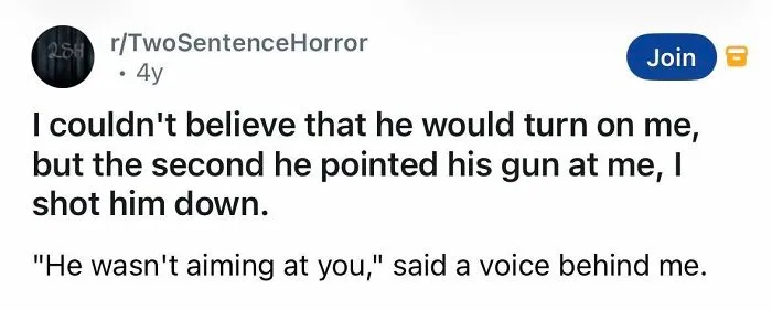 Short spine-chilling story about betrayal and a gunshot with a mysterious voice