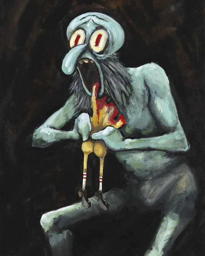 This Artist Reimagines Squidward As The Subject Of Famous Artworks (31 Pics)
