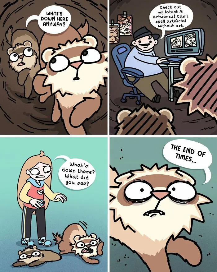 Artist Shares 57 New Comics About Ferrets, Pets, And Everyday Absurdities