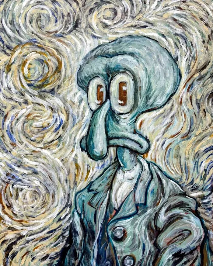 This Artist Reimagines Squidward As The Subject Of Famous Artworks (31 Pics)