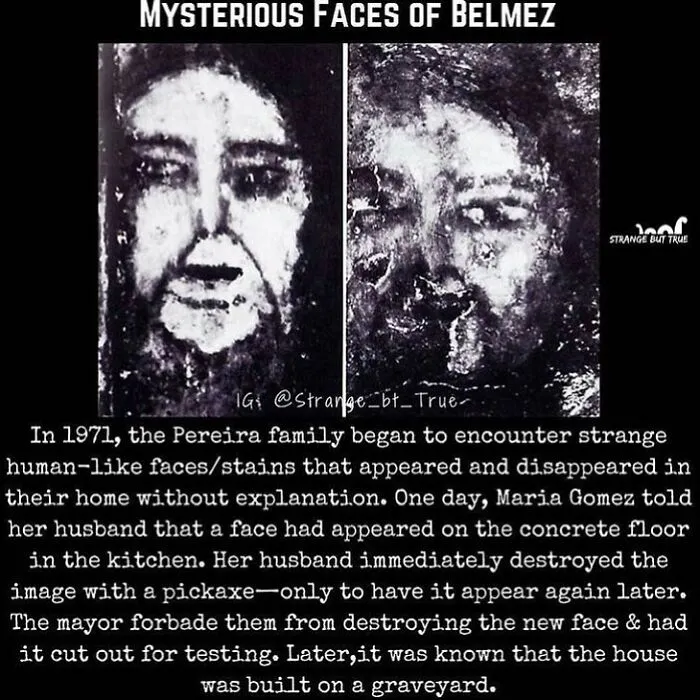 Mysterious Faces of Belmez: a terrifying fact of strange faces appearing in a home, a horror story to keep you awake.