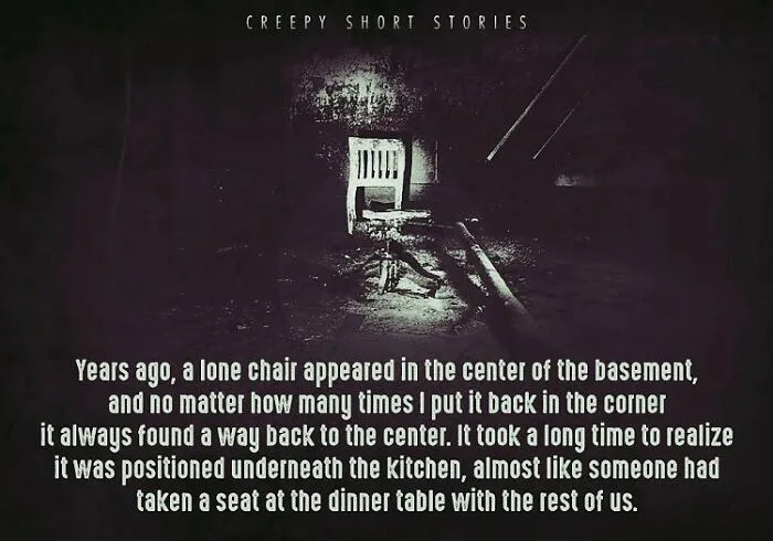 Dark image of a lone chair in a creepy basement, part of terrifying facts and horror stories.