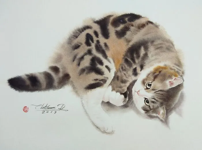 This Artist’s Watercolor Cat Paintings Are Full Of Personality And Charm (45 Pics)