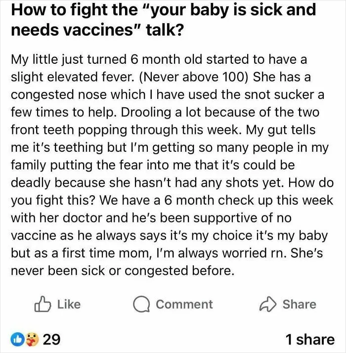 Sick Baby? That Fine! Fever? That’s Fine! Vaccines? Hell No