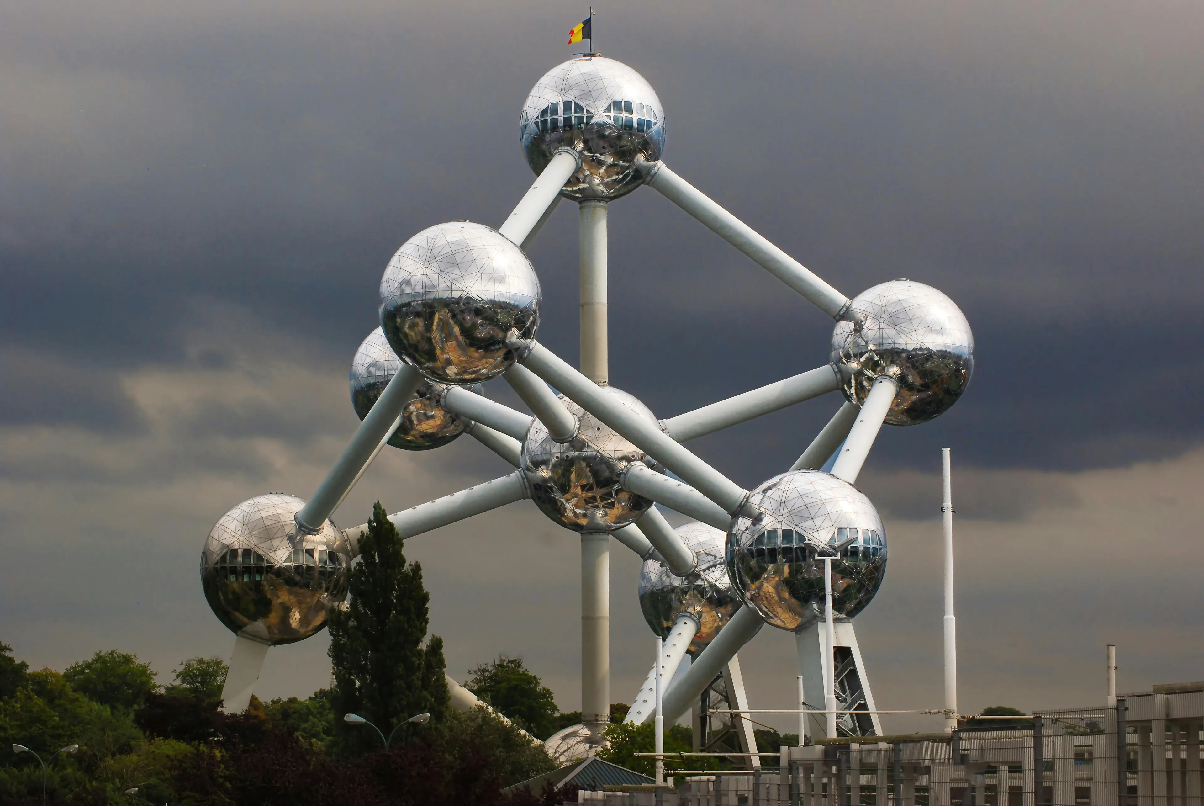 The Atomium in Brussels, a major landmark in Europe. Test your General Knowledge Quiz with Europe Questions!
