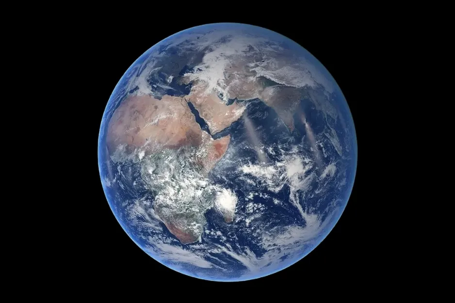 A beautiful view of planet Earth from space. Earth is closest to the Sun for part of its orbit.