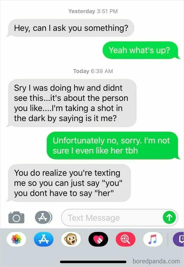 Friend Who’s Into Me Got Word Of Me Liking Someone. Idk How To Respond To This, I Can’t Tell If This Is Satire Or She’s Serious. What Do I Say?