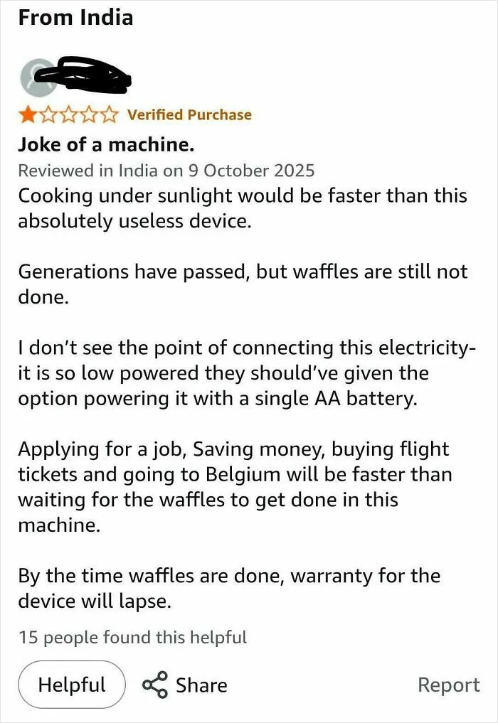 Review For A Waffle Maker On Amazon