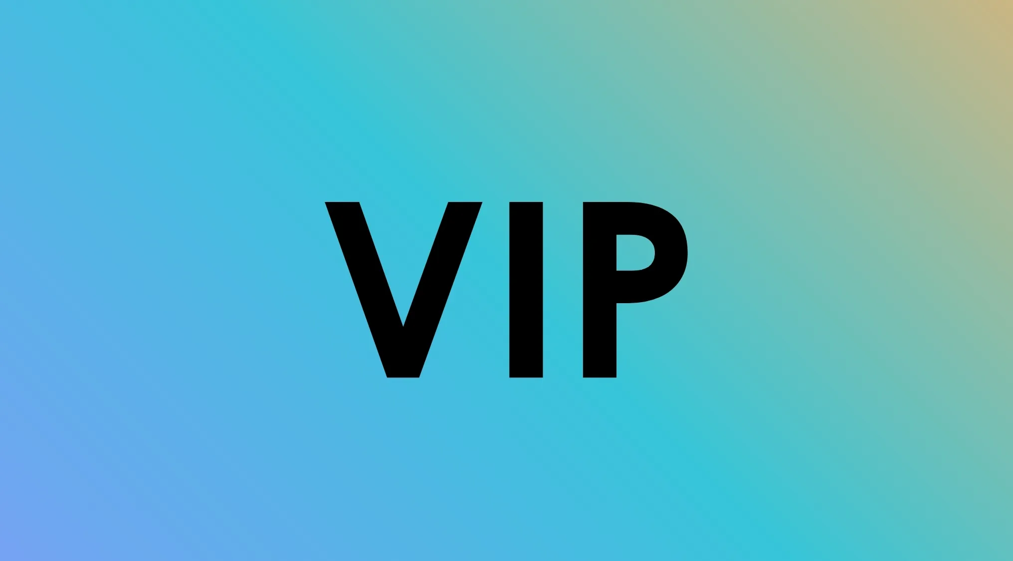 The black letters VIP against a gradient blue and green background for a Pub Quiz.