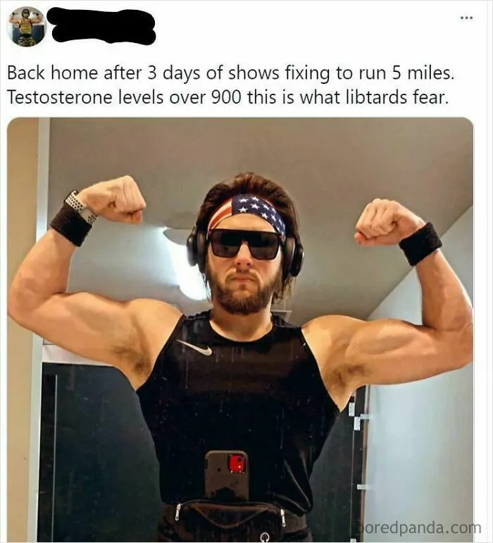 Back Home After 3 Days Of Shows Fixing To Run 5 Miles. Testosterone Levels Over 900 This Is What Libtards Fear